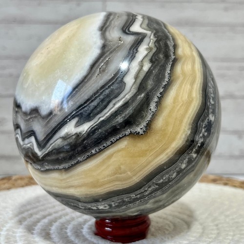 Sfera pietra zebrata lucida - di,