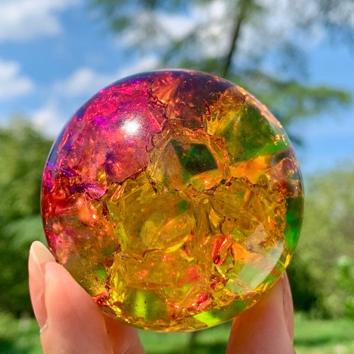 Sfera quarzo arcobaleno - di,