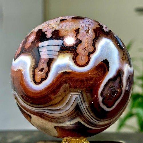 Sfera agata striscia rossa - sfera,