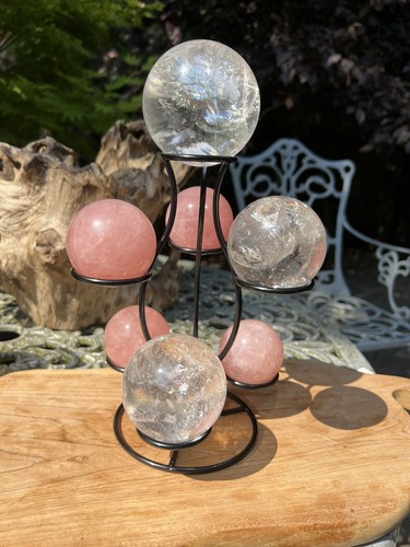 Crystal ball holder black - crystal,