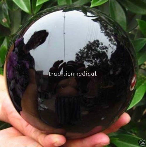 Sfera ossidiana nera naturale