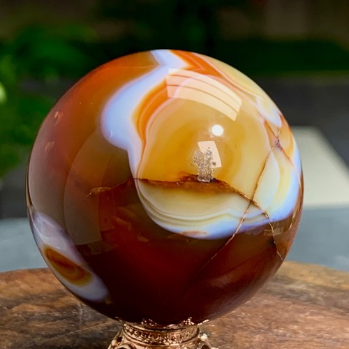 Sfera agata striscia rossa - sfera, di